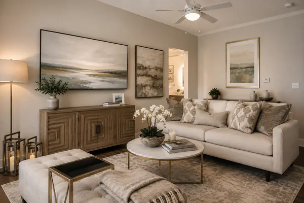 Open living area with natural light at The Mayfair Apartments in Gainesville
