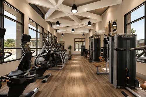 Cardio equipment in the fitness center at The Mayfair Apartments